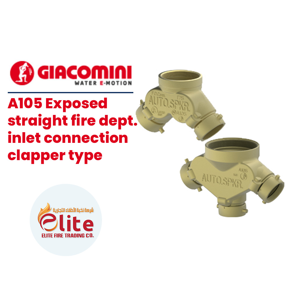 Giacomini Giacomini A105 Exposed straight fire dept. inlet connection clapper type in Saudi Arabia
