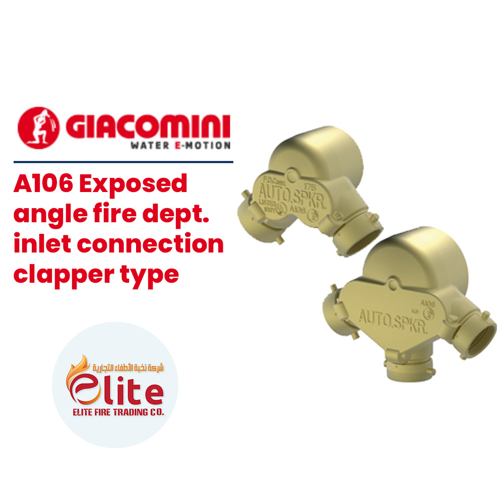 Giacomini Giacomini A106 Exposed angle fire dept. inlet connection clapper type in Saudi Arabia