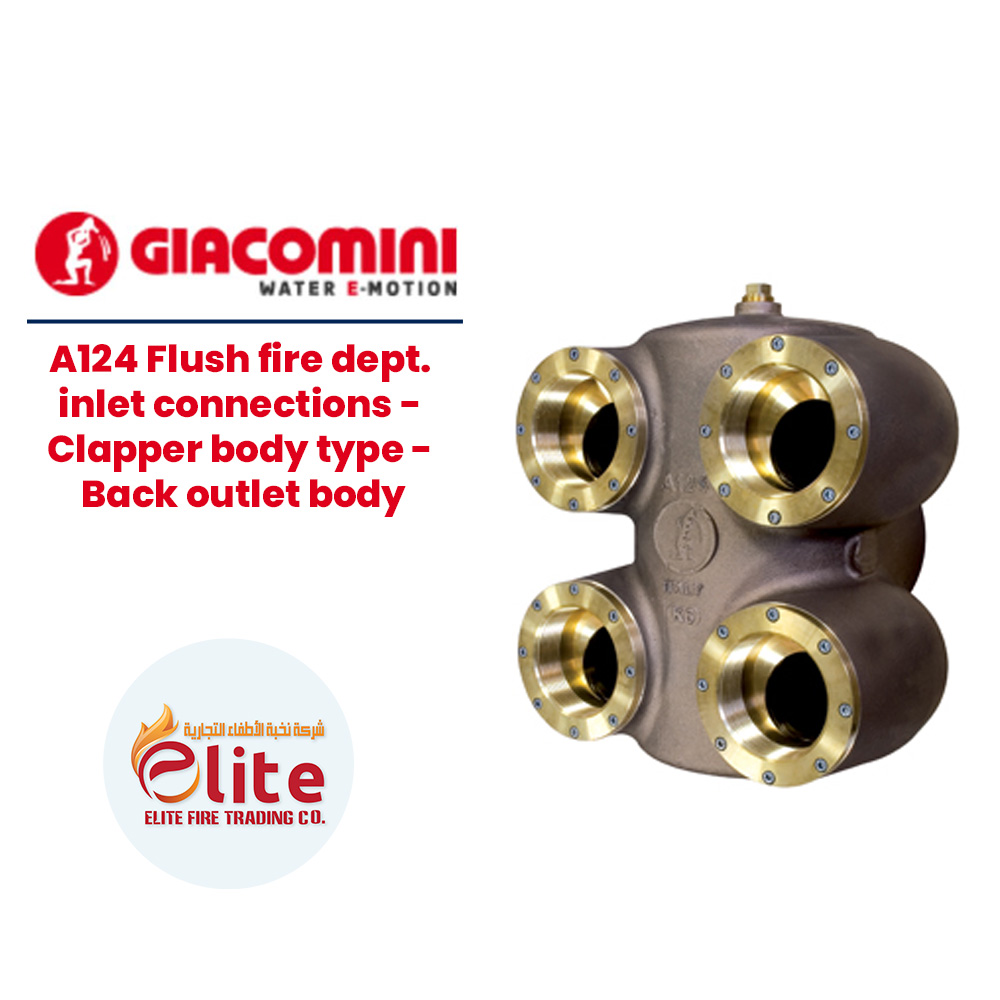 Giacomini Giacomini A124 Flush fire dept. inlet connections - Clapper body type - Back outlet body in Saudi Arabia