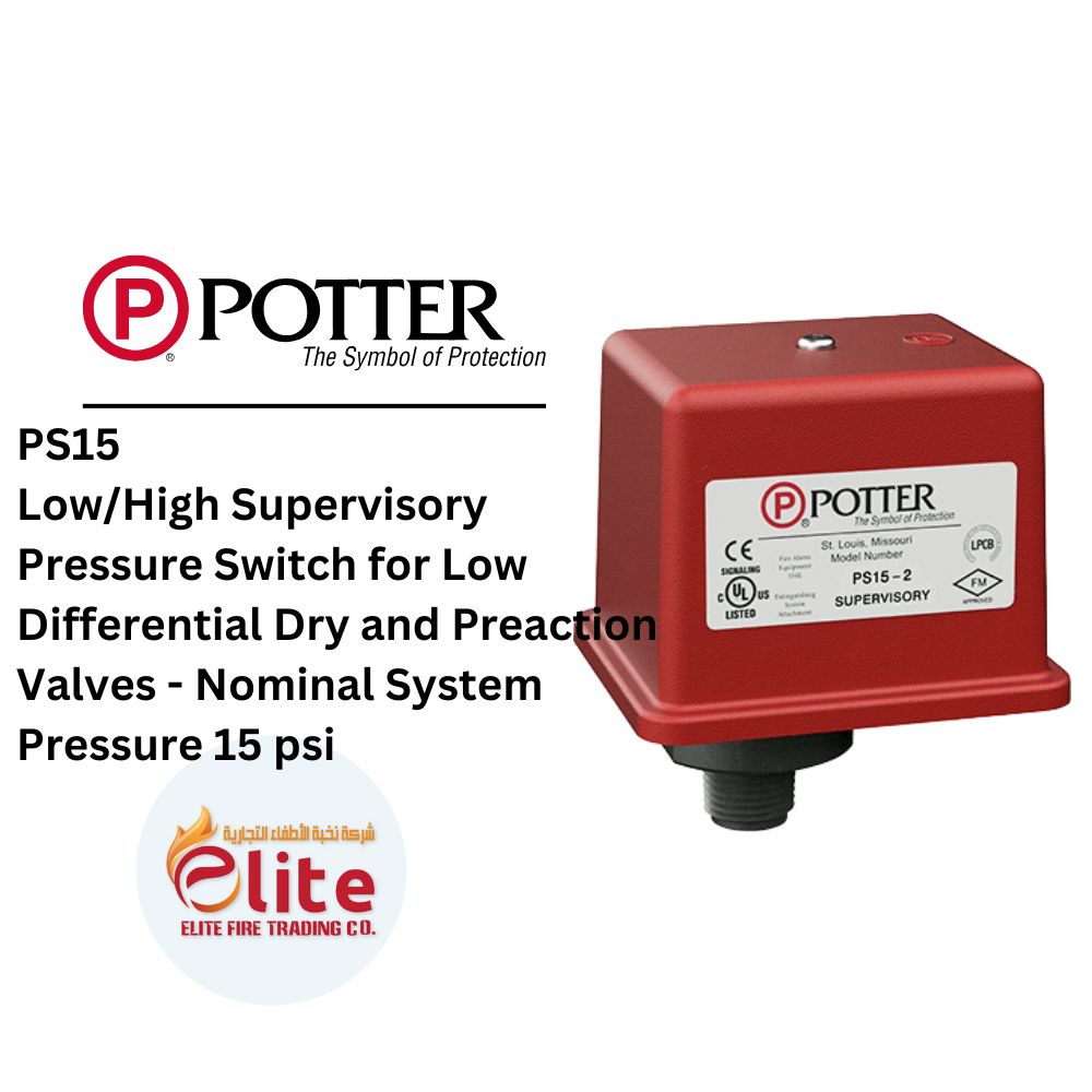 Potter Potter - PS15 Low/High Supervisory Pressure Switch for Low Differential Dry and Preaction Valves - Nominal System Pressure 15 psi - in Saudi Arabia